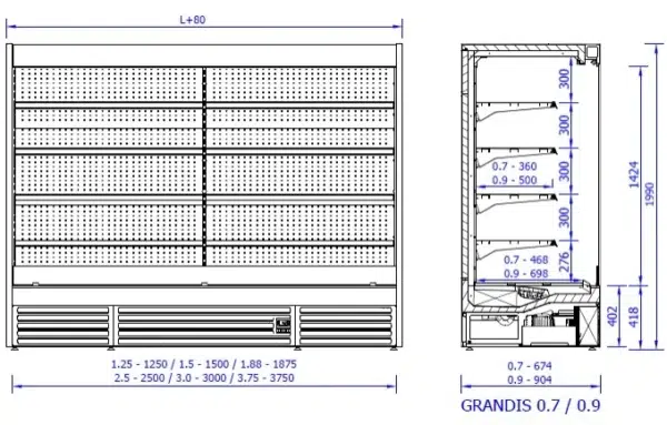 Grandis sliding doors Mawi – Drink Displays Bestronic Refrigeration UK – drawing Commercial Refrigeration Shop